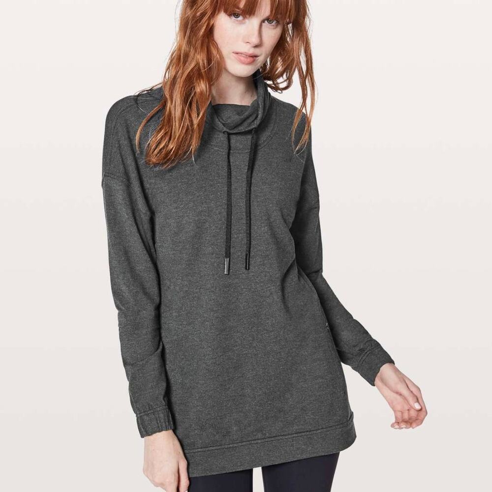Lululemon Twisted & Tucked Charcoal Gray Sweatshirt Sz 8